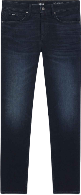 Boss by  Men's Dark-Blue Stretch Denim Delaware Slim-Fit Jeans