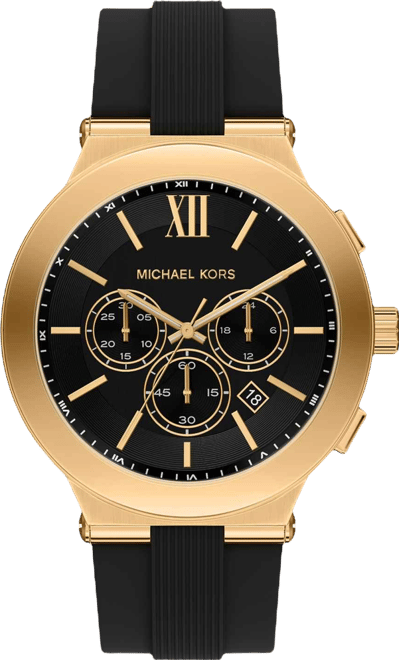 Men's Billie Chronograph Black Silicone Watch, 46mm