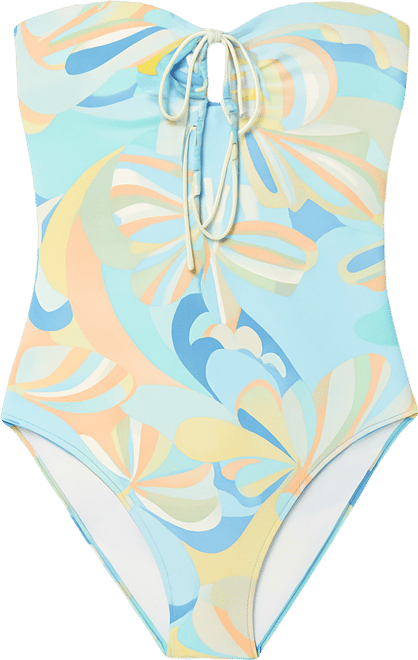 Women's Butterfly Geo Poolside Strapless One-Piece Swimsuit