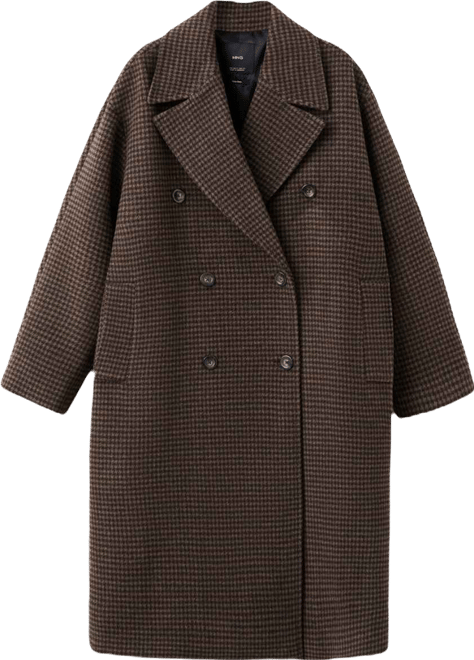 Women's Wool-Blend Micro-Houndstooth Coat