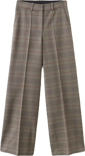 Women's Wool-Blend Check Pants