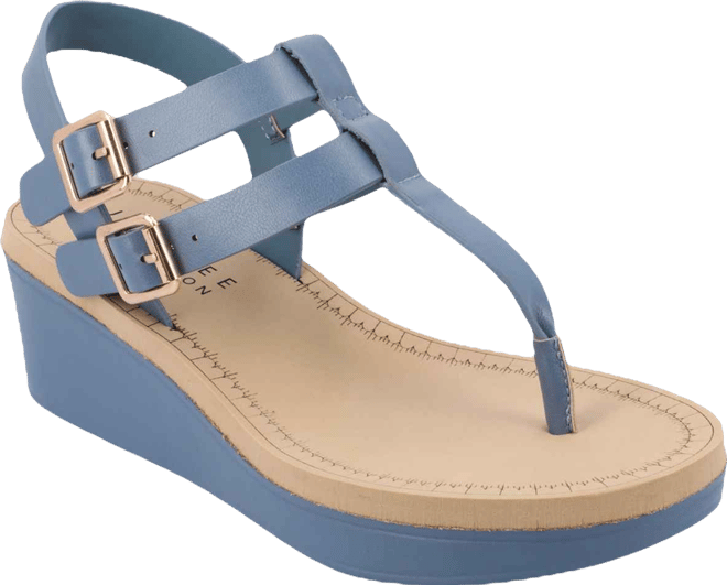 Womens Bianca Medium and Wide Width Comfort System Wedge Heel Buckle Sandals