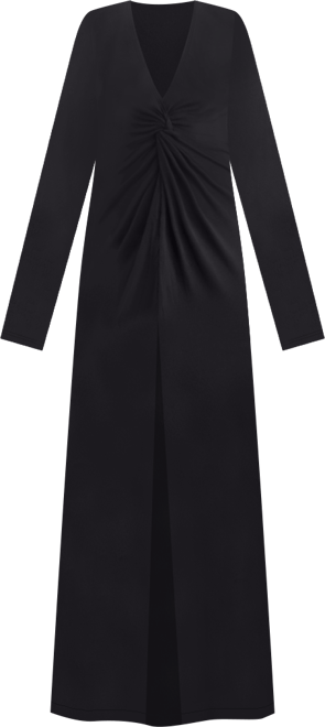 Women's Shapewear Deep V Bias Twist Front Slit Hourglass Maxi Dress