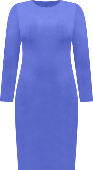 Women's Shapewear Modal Long Sleeve Crew Neck Slimming Midi Dress