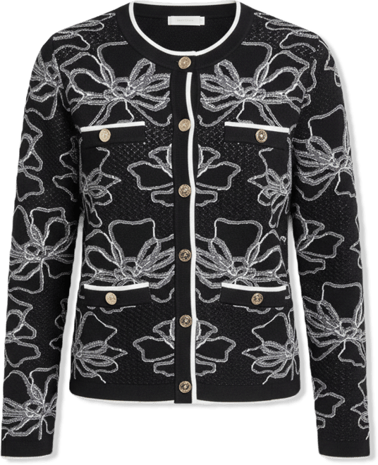 Women's Flower Embroidered Cardigan Sweater