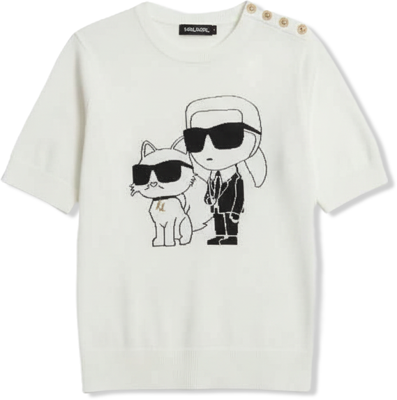 Women's Karl and Choupette Crewneck Graphic Sweater