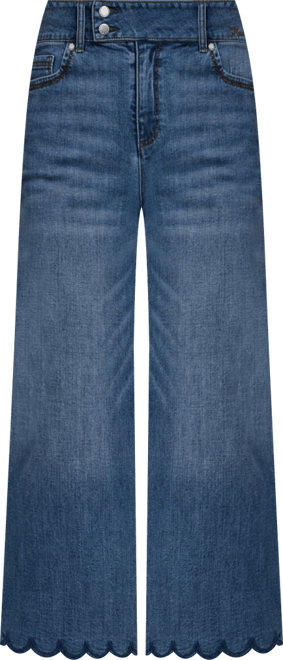 Women's Scallop Cropped Denim Pants