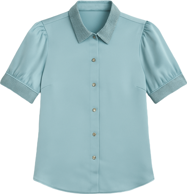 Women's Beaded Short-Sleeve Top