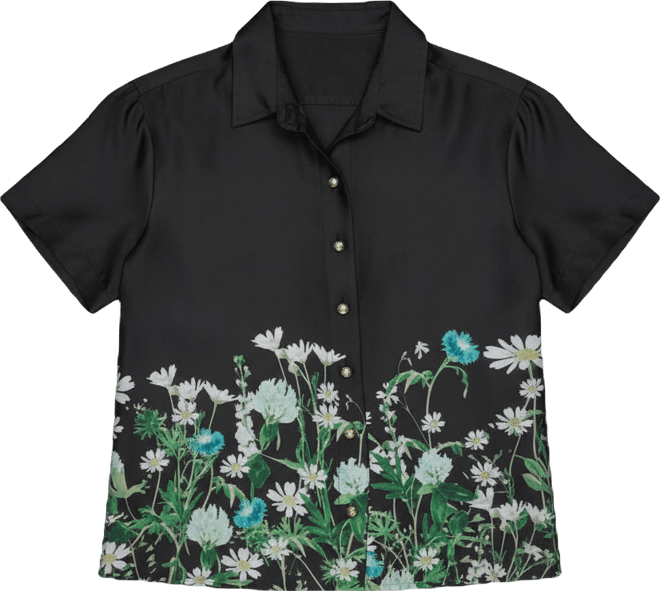 Women's Placed Print Camp Shirt