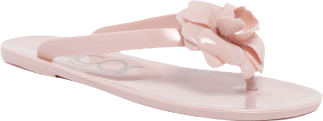 Women's Rosebud Stud Open Toe Flat Sandals