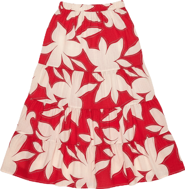 Women's Hibis-Kiss Me Floral Midi Skirt