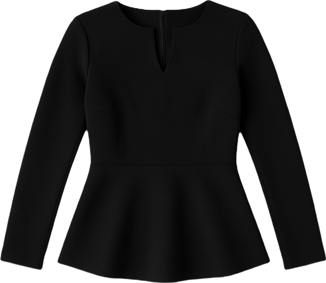 Women's Straight Blouse with Back Zipper