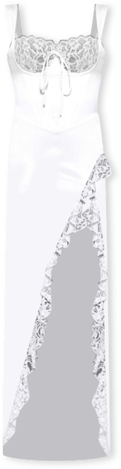 Women's Freddie White Lace Satin Maxi Corset Dress
