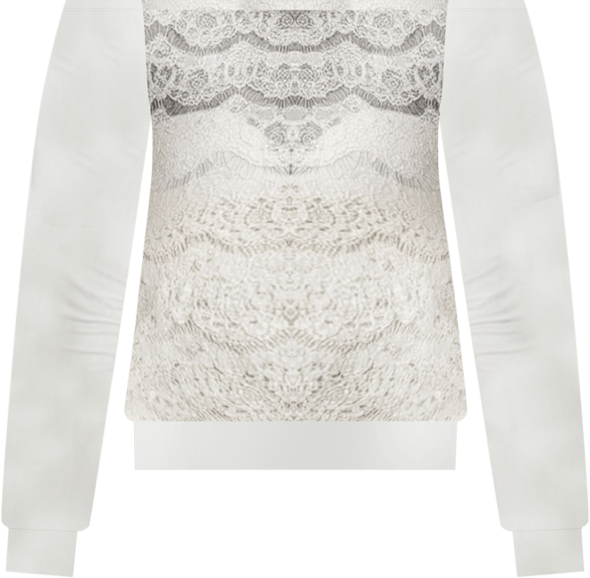 Plus Size Lace Ponte Boat Neck Blouse Tops