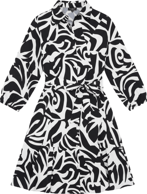 Women's Tie Waist Collared Neck Short Dress