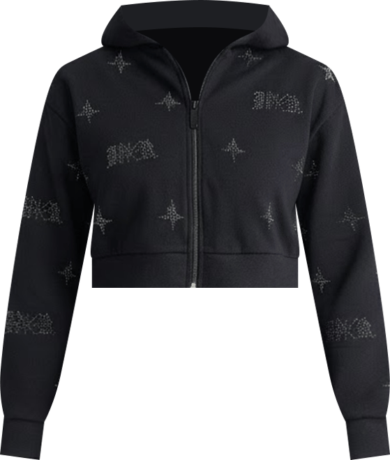 Women's Hoodrich Razor Rhinestone Cropped Full-Zip Hoodie | JD Sports
