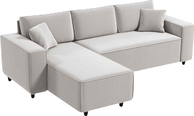 Chaise Sectional Sofa, Corduroy Fabric Corner Couch,