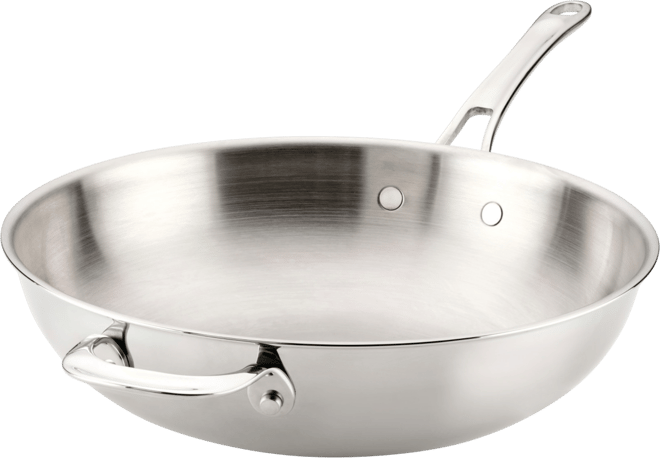 EverLast Stainless Steel 12.5" Tri-Ply Clad Stir Fry Pan