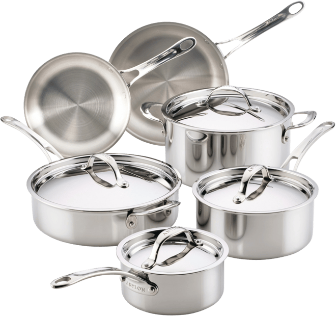 EverLast Stainless-Steel 10-Pc. Tri-Ply Clad Cookware Set