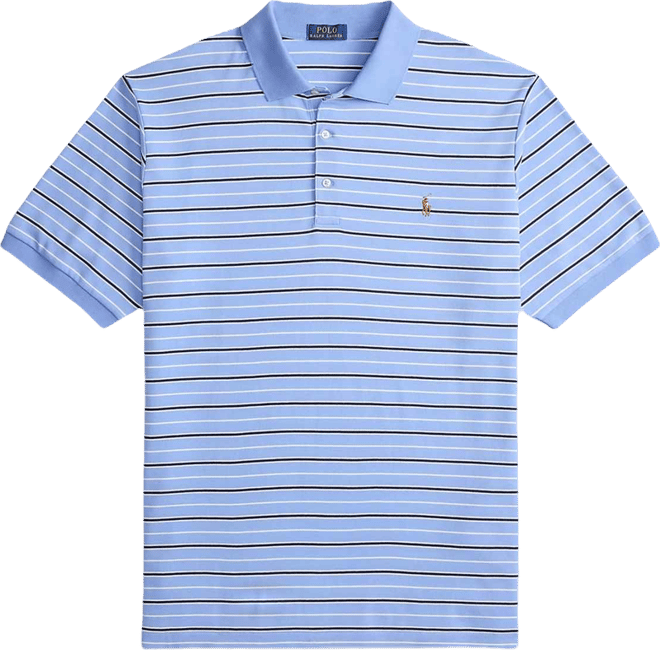 Men's Big & Tall Striped Short Sleeves Polo Shirt