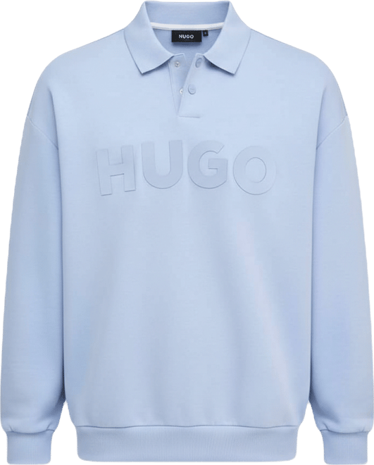 Men's Dimolox Long-Sleeve Snap Placket Logo Polo Sweatshirt