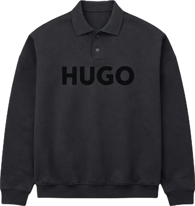 Men's Dimolox Long-Sleeve Snap Placket Logo Polo Sweatshirt