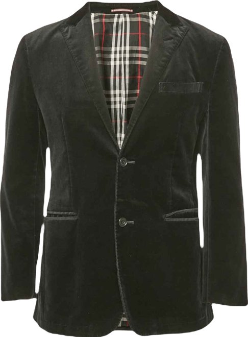 Men's Black Label Black Velvet Tailored Blazer