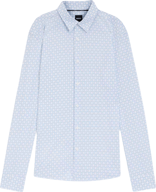 Boss by  Men's Printed Cotton Blend Slim-Fit Dress Shirt