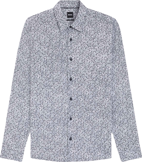 Boss by  Men's Printed Cotton Blend Slim-Fit Dress Shirt