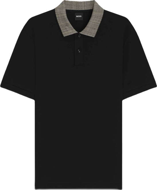 Boss by  Men's Patterned Collar Pima-Cotton Polo Shirt