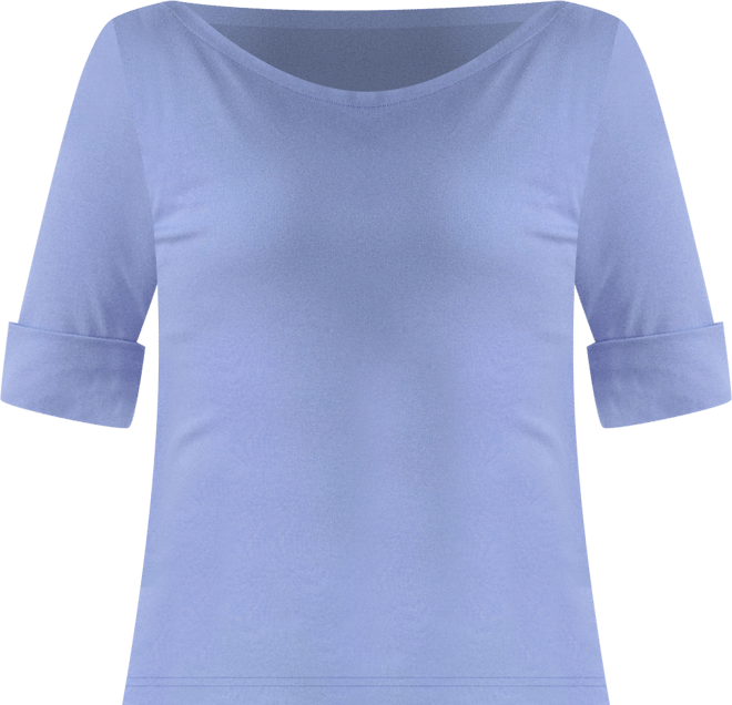 Plus Size Cotton-Blend Boatneck Top