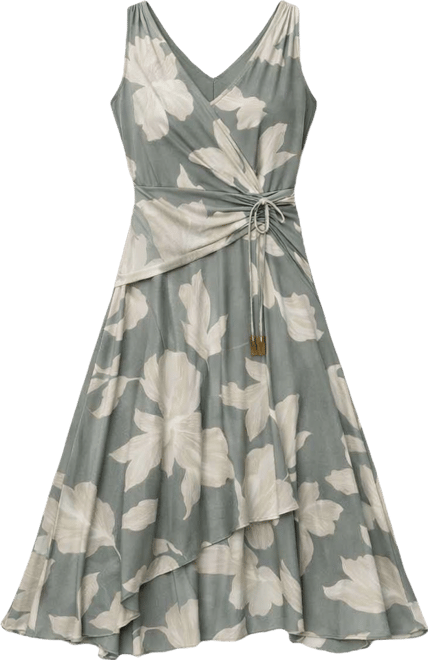 Women's Faux-Wrap Sleeveless Dress