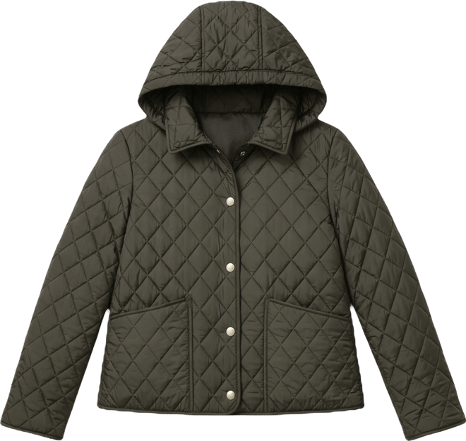 Michael  Women's Short Hooded Quilted Coat