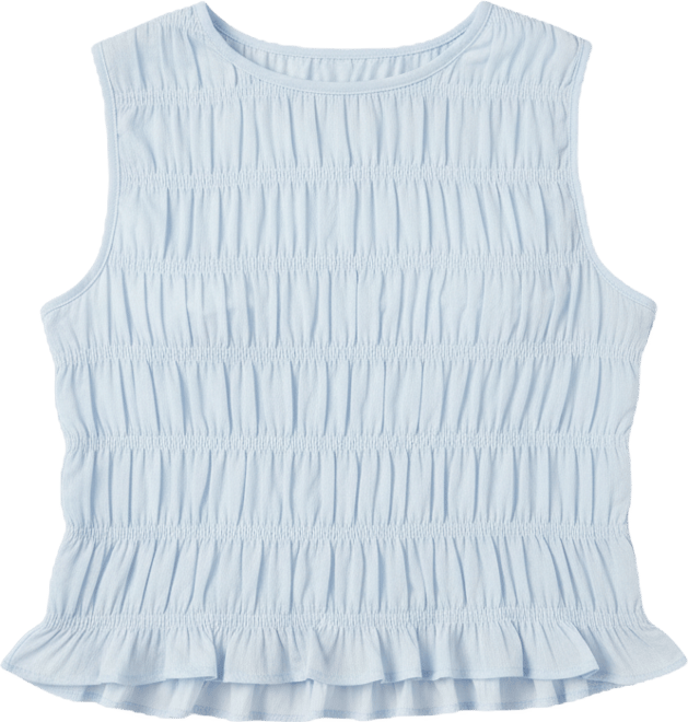 Juniors' Smocked Peplum Hem Top