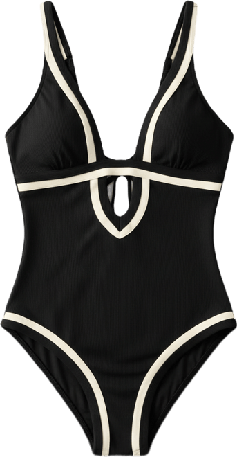 Women's Rib Color-Block One-Piece Swimsuit