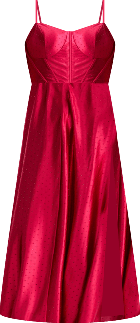 Trendy Plus Size Satin Studded Bustier Gown