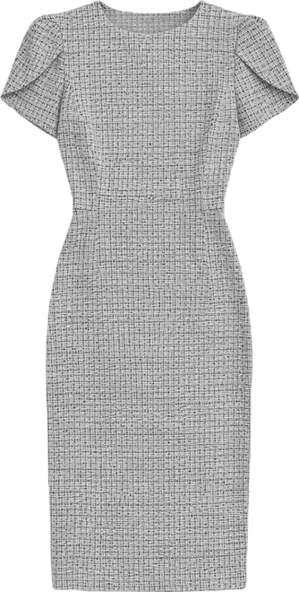 Women's Tulip-Sleeve Jewel Neck Midi Dress