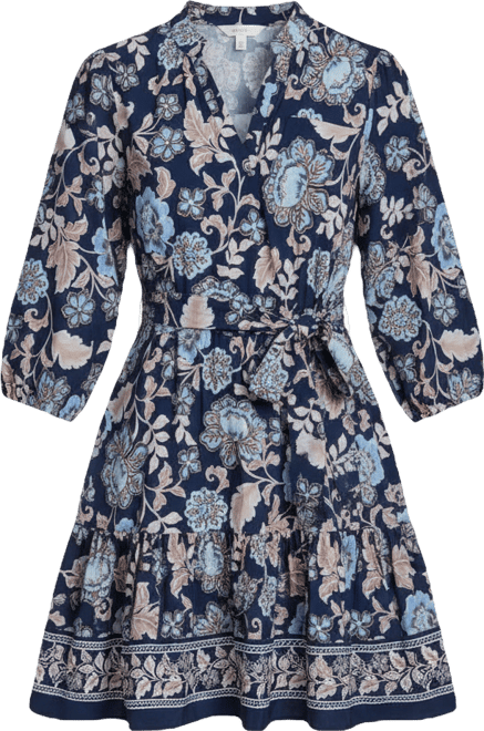 Women's Balloon-Sleeve V-Neck Dress