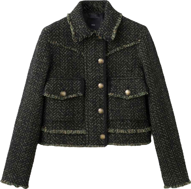 Women's Lapel Collar Tweed Jacket