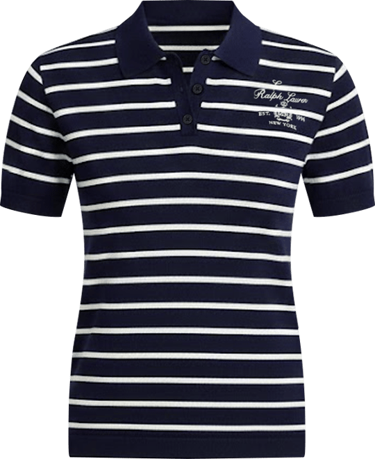 Plus Size Striped Polo Sweater