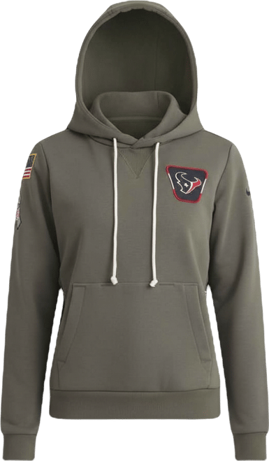 Women's Olive Houston Texans 2025 Salute to Service Sideline Standard Issue Dri-fit Hoodie
