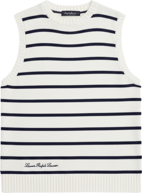 Petite Striped Sleeveless Sweater