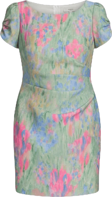 Women's Printed Crewneck Sheath Dress