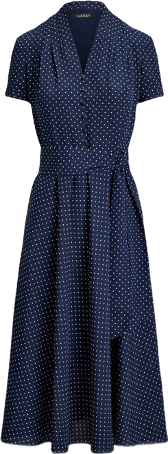 Women's Polka-Dot Belted Dress