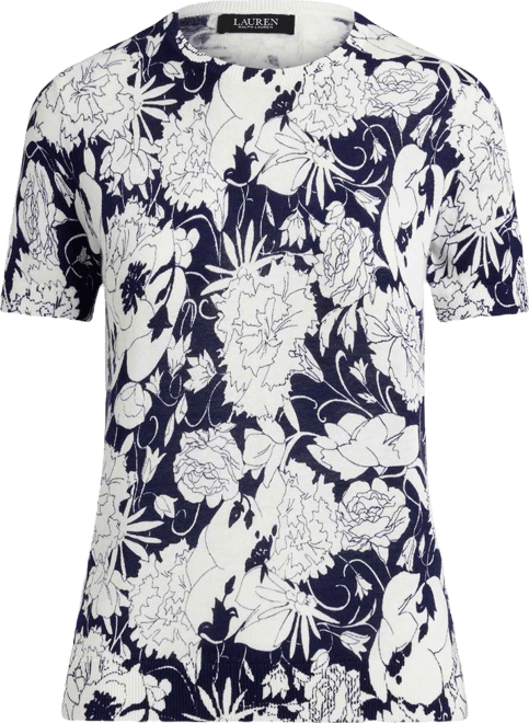 Women's Floral Short-Sleeve Sweater