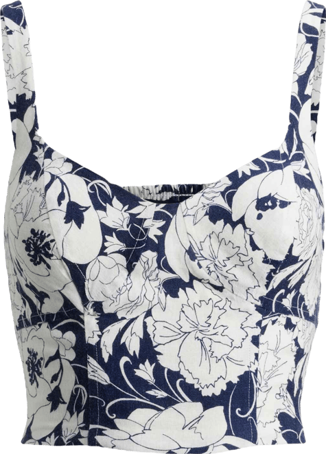 Women's Floral Cropped Bustier Top