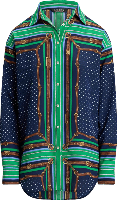 Women's Relaxed Fit Belting and Polka-Dot Shirt