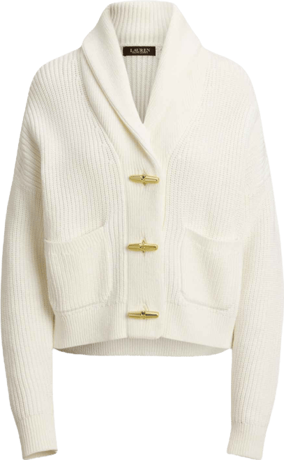 Women's Rib-Knit Shawl-Collar Toggle Cardigan