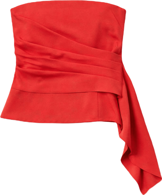 Women's Sleeveless Draped Front Bustier Crop Top