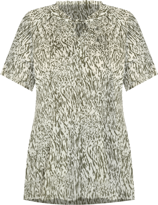 Plus Size Short Sleeve Printed Peplum Top